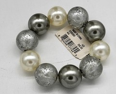 Miriam Haskell Lucite fashion necklace and stretch bracelet, faux mercury glass