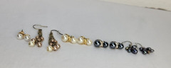 Lovely Carol Lee and Unbranded Gold and Silver Tone Faux Pearl Pierced Earrings