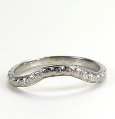 Antique Art Deco Wedding Band 18KW Ring Size 6 UK-L1/2 2.03MM Wide dtd 11/18/95