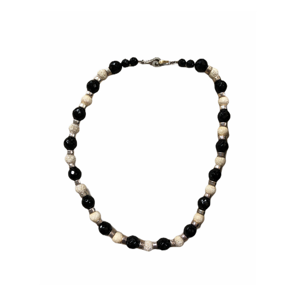 Vintage Goldsmith’s Gold Black & Silver Necklace 19.75 inches Pre-Owned Jewelry
