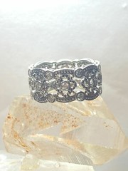 Crystal ring size 6.50 cocktail band sterling silver women girls