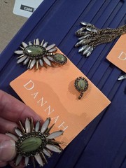 Dannah Gripoix Mixed Media Metal Stone Drop Dangling Earrings