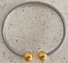 Lot of 4 Vintage Cuff Bracelet Magnetic Stainless Cable Ann Taylor Mesh Beaded