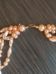 Multi-strand Necklace Made of Artificial Pearls Vintage Soviet Jewelry USSR