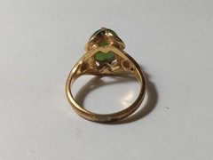 Vintage 10k G.F. Jade Cabochon Ring Size 5.25