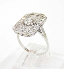 Antique 1.00 CT White Round Cut CZ Art Deco Anniversary Gift Ring in 925 Silver