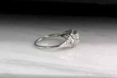 Antique Art Deco Style 2CT Lab Created Diamond Engagement 14k White Gold FN Ring
