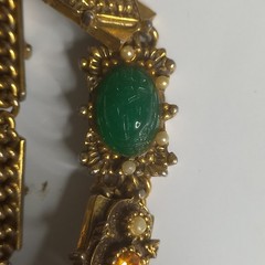 Vintage Goldette Unsigned Slide Link Bracelet Victorian Revival As Is