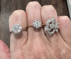 ESTATE HUGE VINTAGE FLOWER TOP DAISY TULIP PRINCESS RING 12K 13K 14K 15K