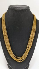 VINTAGE Classic Yellow Gold Tone Multi 6 Strand Chain 20″ Necklace