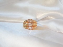 Sterling Silver 925 Gold on Natural Irradiated Morganite Ring Size 9