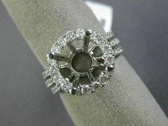 ESTATE LARGE 1.52CT DIAMOND 14KT WHITE GOLD 3D HALO SEMI MOUNT ENGAGEMENT RING