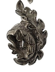 Lisner Wavy Leaves Climber Clip On Earrings Textured Silver Tone Vintage