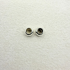 Vintage Sterling Silver Ball Stopper Slide On Bead Charms 2 Total for Bracelet