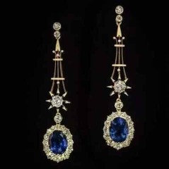 Vintage Art Deco Style Lab Created Diamond Dangl Drop Earring 14K Yellow Gold FN