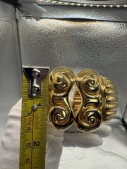 Vintage 80’s Hinged Clamper Gold-Tone Iconic Column Clamp Bracelet. Rare Find!