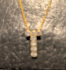 Alex And Ani Rhinestone Initial T Slider necklace