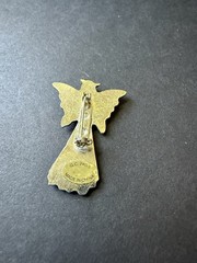 Vintage Fairy Angel Brooch Pin Religious Whimsycore Silver Tone