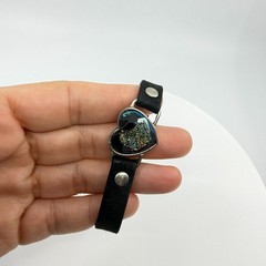 Black Suede Heart Bracelet Gothic Y2K Statement Boho Festival Jewelry Gift Idea