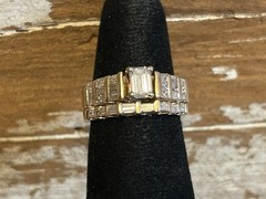 Vintage 1 Piece 14k Gold Diamond Wedding Band/Engagement Ring Sz 6 Custom Design