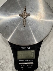 Vintage Sterling Silver 925 and Marcasite Cross 2.5” 9g