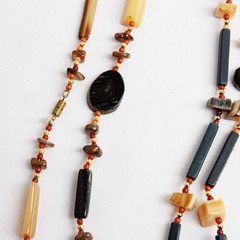 Vintage Buffalo Horn Necklace Japan 3 Pcs