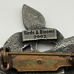 Vintage Birds and Blooms 2002 Limited Edition Songbird Pin Pewter Grandmacore