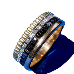 Original BOUCHERON DIAMOND Quatre Eternity Wedding Band Anniversary Ring 18K