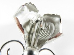 Bond Boyd Brushed & Polished Sterling Silver Orchid Brooch 2 1/8″ x 1 1/2″