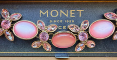 Monet Bracelet With Bold Pink Stones & Pink Crystals (NIB)