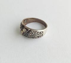 Vintage Ring White stones Sterling Silver 925 test Women Jewelry size 9.5