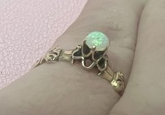 Victorian Antique Opal 10k Yellow Gold Ring Size 7.25 Reduced! Intricate Belt