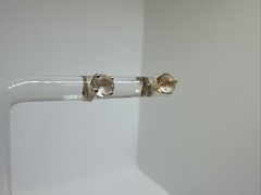 Rare 14K Yellow Gold White Spinel Stud Earrings, 0.5 TCW