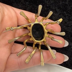 Vintage Insect Brooch Abstract LARGE Gold Tone READ