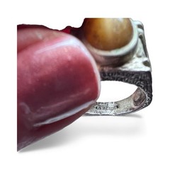 Vintage Sterling Silver Ring – Tiger’s Eye Cabochon Men’s Ring Size 8.5, 11.25g