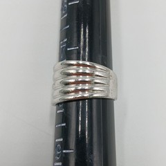 VTG 925 Ribbed Band Ring Size 7.5 Sterling Silver 7.62g 0.5in Wide Classic Flat