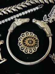 Lot Of 20+ Vintage Costume Jewelry Whiting Davis Bulova Loose Stones & More