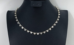 Art Deco 1920s Necklace Sterling Silver Rhinestone Crystal Open Back Bezel 16.5″