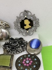 pendant lot gold tone silver tone brass multicolor stones vtg beautiful pieces