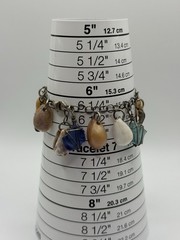 Vtg Sterling Silver Charm Bracelet With Seaglass Seashell Charms 6.25”