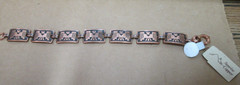 Vtg Solid Copper Thunderbird 7 Panel Link Bracelet 7.5″ Native American Style