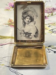 Antique Marathon Brass Plated Rectangular Picture / ID Necklace Locket Pendant