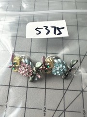 Silver Tone Rhinestone Owl Pin Set