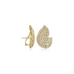 Vintage 3.00 ct. t.w. Diamond Swirl Earrings in 18kt Yellow Gold