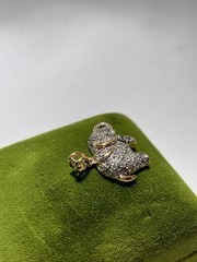 Vintage Antique Ross Simons 18 Karat Gold Over Sterling Silver CZ Elephant Pend.
