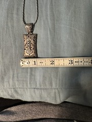 Art Nouveau Necklace 925 Sterling VTG 3/4 In Bale 17.5 In Drop 1.5 In Pendant