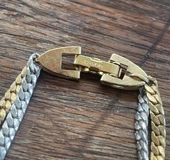 Vintage Avon Silver and Gold Tone Double Twisted Chain Necklace Choker 14” 1970s