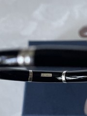 Unique Sterling Silver And Black Hinged Bangle Bracelet made In Italy