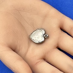 Vintage Heart Locket Pendant Sterling Silver Engraved I Love You .75″