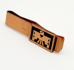 Thunderbird Southwestern Art Native American Symbol Copper Tie Bar Clip Clasp